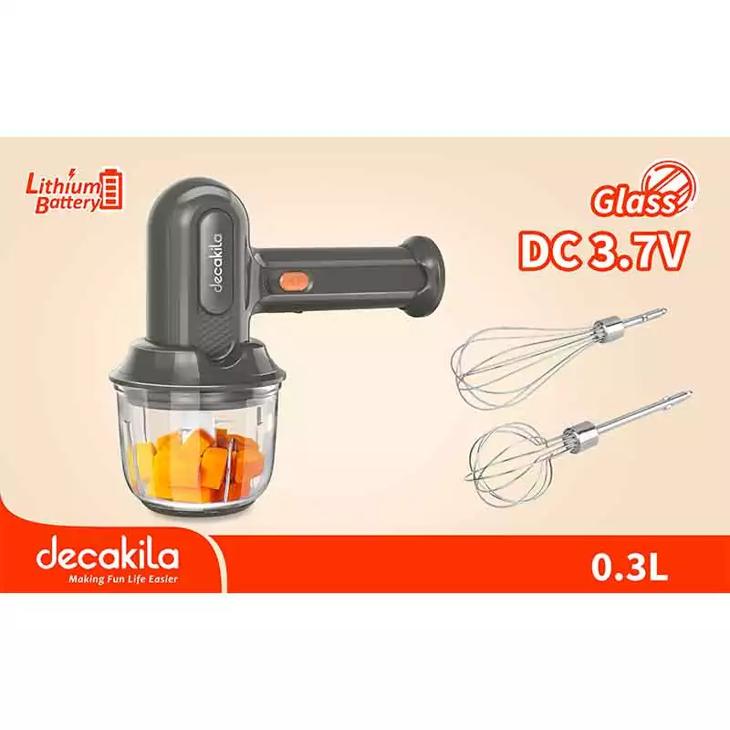 Decakila 25W 3-Speed Cordless Rechargeable Hand Mixer (Model: KMMX019G) - Image 2