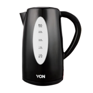 Von VSKL03BNK Cordless Kettle , 3L - Black