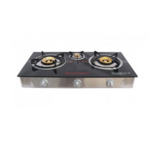 Westpoint Gas Stove 8mm 3 Burner Black, - WTJ-3820