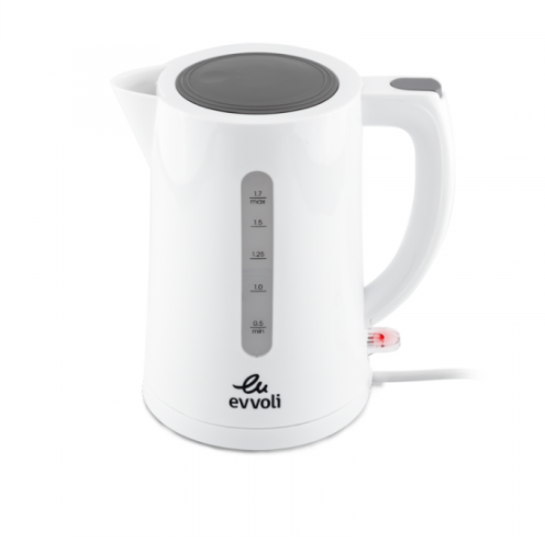 Evvoli Concealed Coil Electric Kettle 1.7L with BPA Free Plastic 2200W EVKA-KE17LW - Image 2