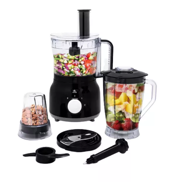 Evvoli Food Processor 2L with Blender & Grinder 600W EVKA-FP20B