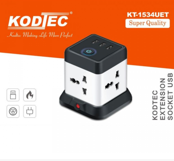 Kodtec Extension Socket 4-Way 3USB Ports KT-1534UET - Image 2