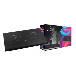 Evvoli Induction Hob 2 Burners 3500W Soft Touch Control With 9 Stage Power - EVKA-IH201B