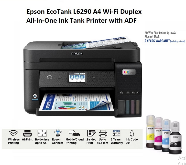 Epson EcoTank L6290 A4 Wi-Fi Duplex All-in-One Ink Tank Printer with ADF
