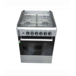 Delta Cookers 60×60 Gas Oven & Grill 4 Gas Burner Glass Lid Inox DGC-6040.I