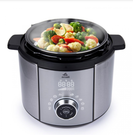 Evvoli Pressure Cooker 5.5L with 10 Cook Settings & 15 Smart Safety Protection Modules 1100W PC6010S - Image 4