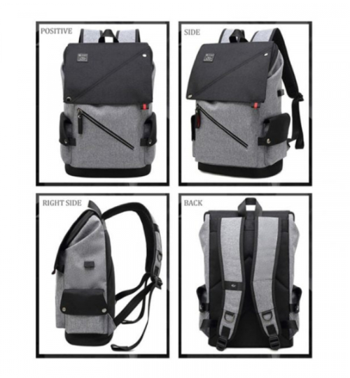 Coolbell Backpack 15.6" Hard Shell Front Black/Gray PS-680 - Image 3