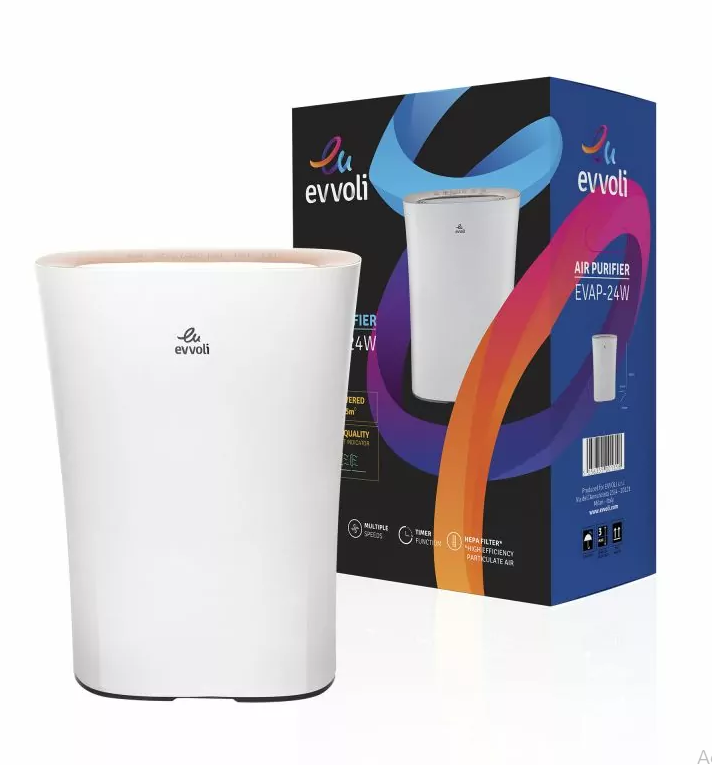 Evvoli Air Purifier with True Hepa Indicator & 5 Layer Filters EVAP-24W