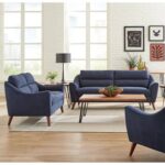 Velvet Sofa 2+2+1 Seater Dark Blue Colour