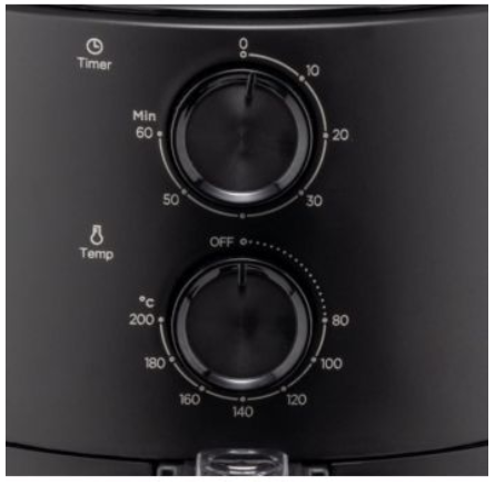 Evvoli 1500W Air Fryer, 4 Liters Capacity, No Pre-Heat Needed, No-Oil Frying, Fast, Crispy and Healthy, Temperature Control, Black | EVKA-AF4001BS - Image 4