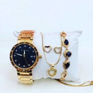 Classic BVLGARI Set With Bracelet Gold & Black Colour Tape 6