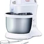 Moulinex Quick Mix Hand Mixer With Stainless Steel Stand Bowl, 300 Watts, White, Plastic, Hm312127