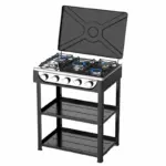 Decakila 5-Burner Freestanding LPG Gas Cooker with Stand & Shelf (Model: KMGS019B)