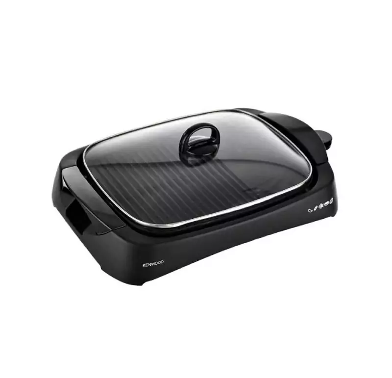 Kenwood 1600W Dual-Zone Electric Health Grill with Glass Lid (Model: HG230)
