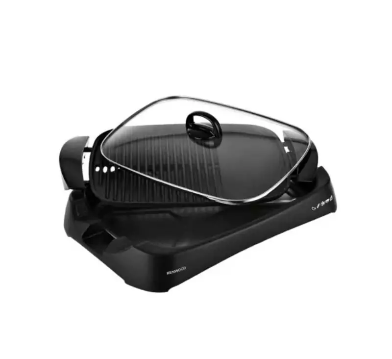 Kenwood 1600W Dual-Zone Electric Health Grill with Glass Lid (Model: HG230) - Image 3