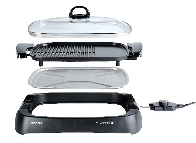 Kenwood 1600W Dual-Zone Electric Health Grill with Glass Lid (Model: HG230) - Image 6