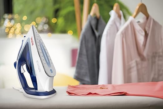 Tefal Easygliss Durilium Airglide Soleplate Steam Iron, 2400 Watts, Blue/White, Fv5715M0 - Image 5