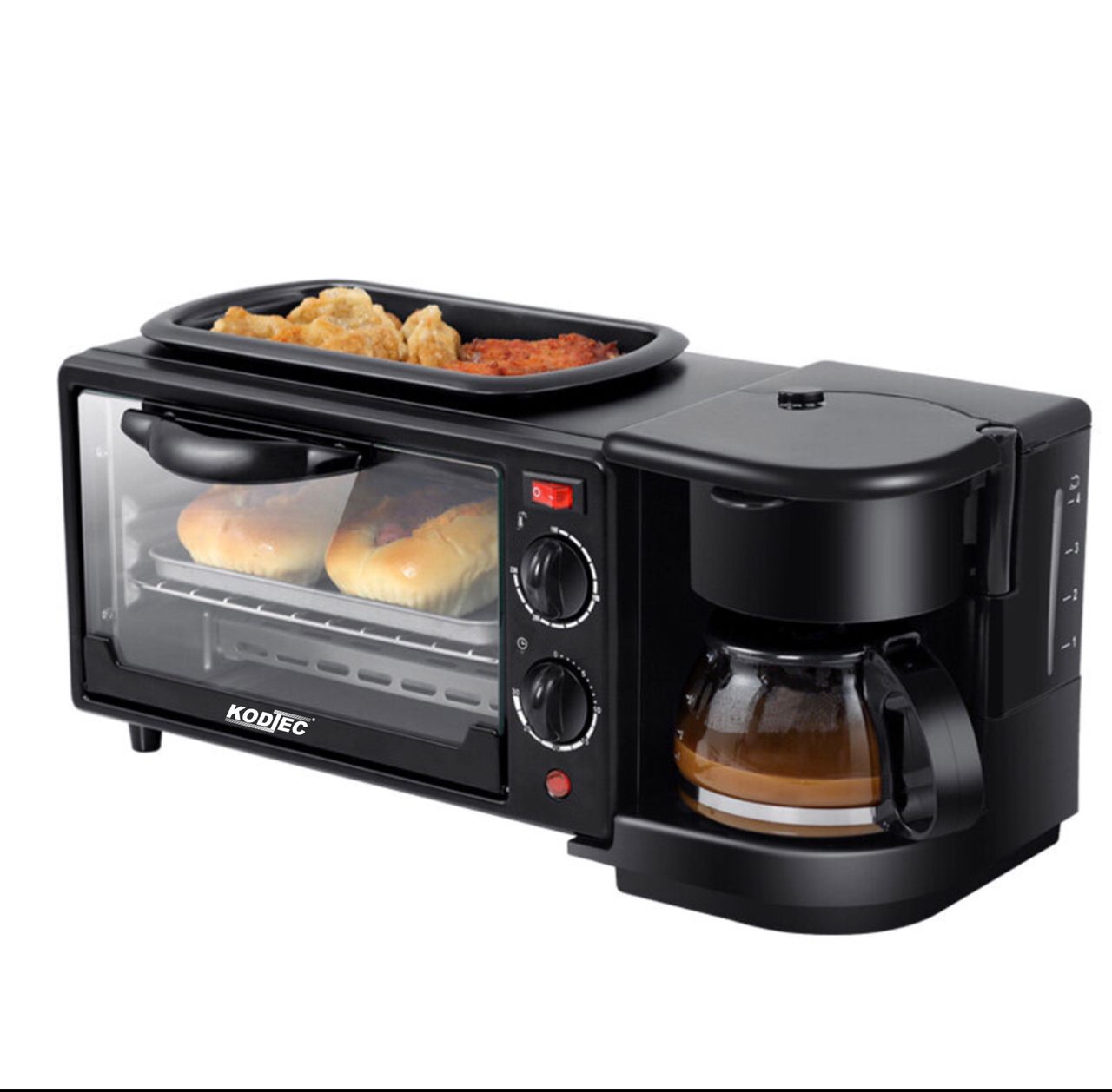Kodtec Breakfast Maker 3in1 9L 1250W Oven, Grill & Kettle KT-3709BM