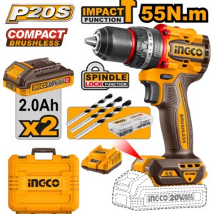 Ingco Compact Brushless Cordless Impact Drill-CIDLI20558