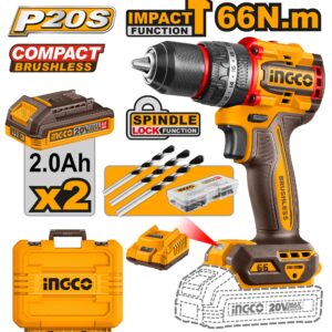 Ingco Compact Brushless Cordless Impact Drill-CIDLI20668