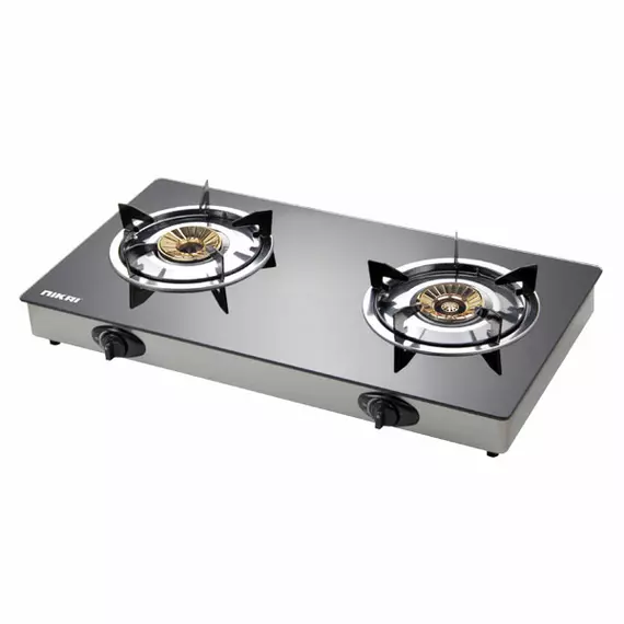 Nikai Gas Cooker 2 Burner Glass 7mm Tempered NG5092G Tempered Glass Panel Auto Ignition System Blue Flame