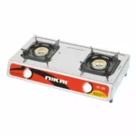 Nikai Gas Cooker 2 Burner Steel NG842 Stainless Steel Auto Ignition System Blue Flame