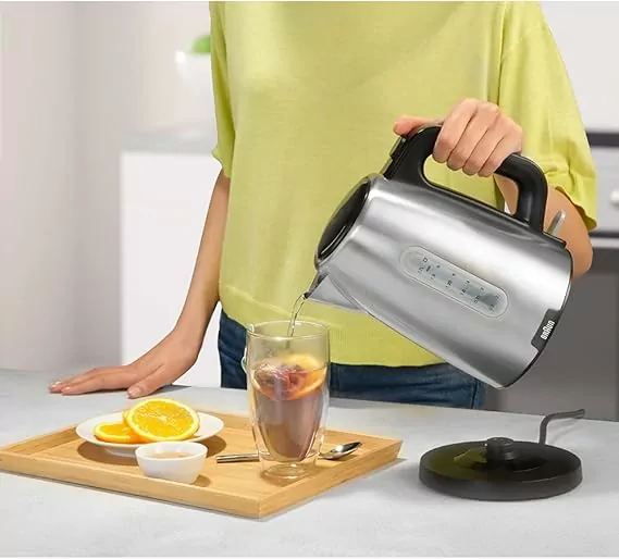 Braun Jug Kettle 1.7l Steel with Water Guage 2200w - WK102AI-WK1500BK - Image 5