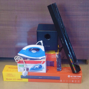 BUNDEL OFFER (Etistar Sound Bar, Vozen dry iron)