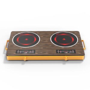 Silver Crest Multifunction Desk Hot Plate 2 Burner Electric Stove Ceramic Hob Smart Electric Infrared Double Induction Cooker