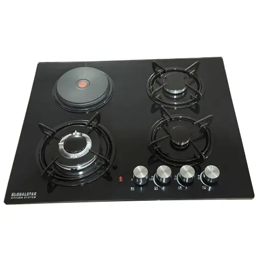 Globalstar Built-In Gas Stove with Tempered Glass Panel (3 Gas + 1 Electric)