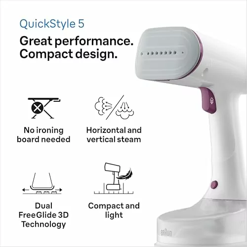 Braun Garment Steamer 150ML Tank Hand Held 1200W - 13850000-GS5011PU - Image 3