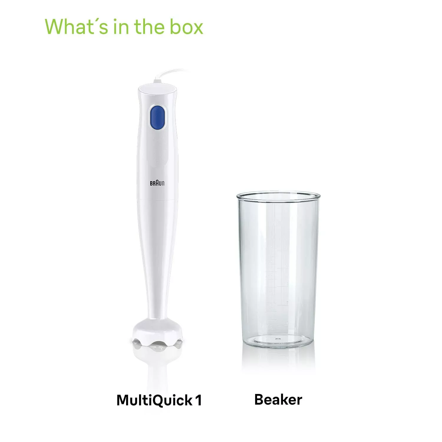Braun Hand Blender 600ML with Cup Stainless Steel Blades 450W - HB101AI-MQ10.001PWH - Image 2