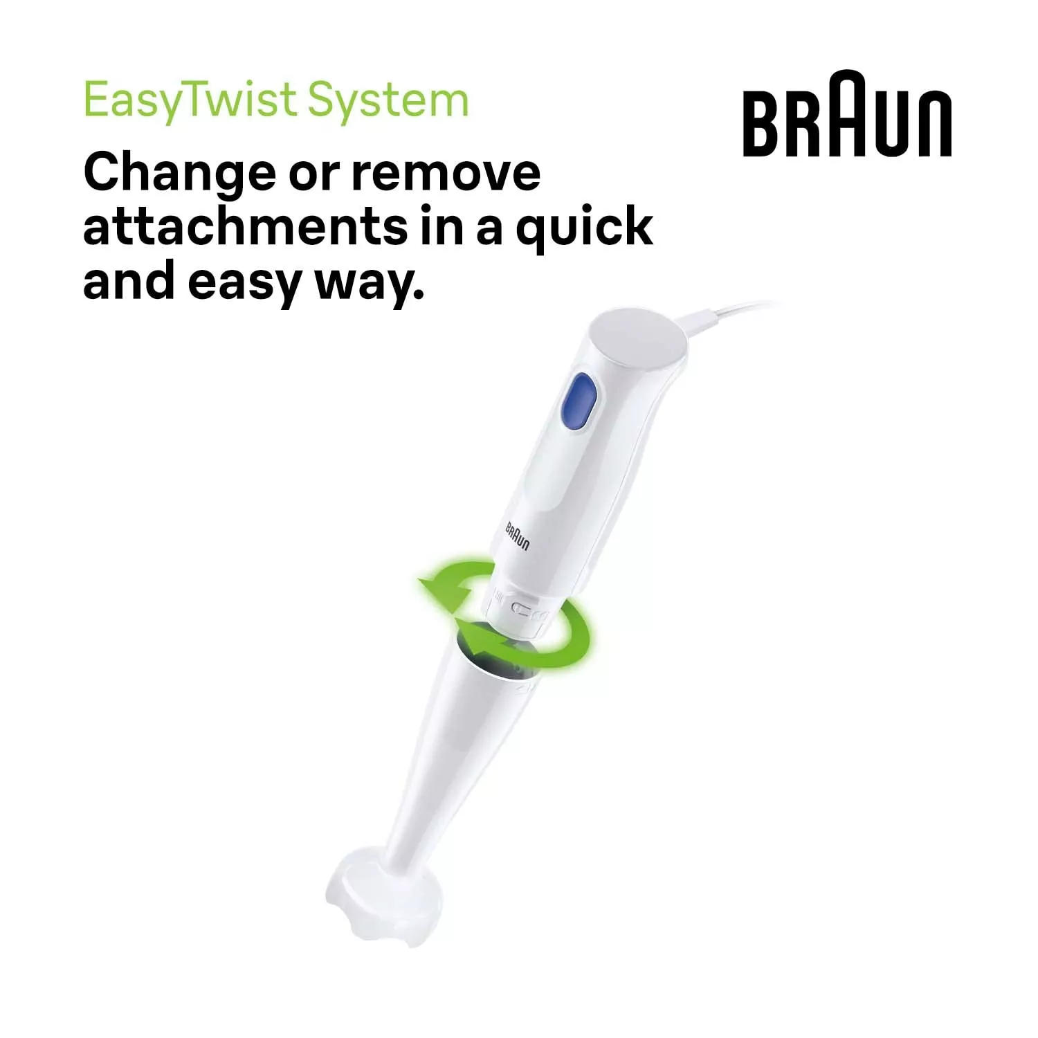 Braun Hand Blender 600ML with Cup Stainless Steel Blades 450W - HB101AI-MQ10.001PWH - Image 3