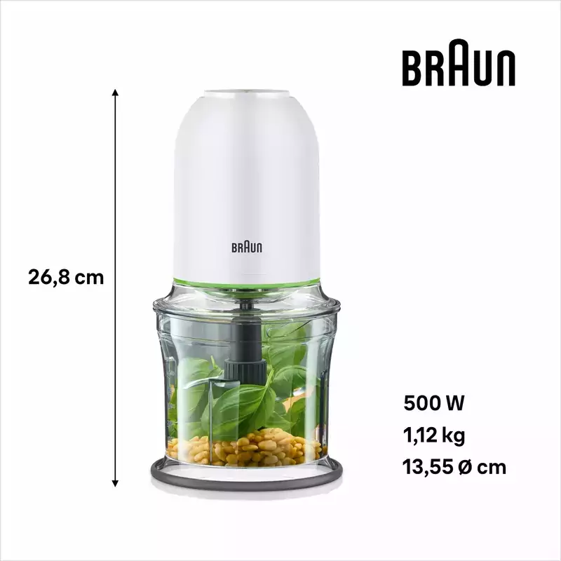 Braun Chopper 0.5L Plastic Bowl 500W - CH3011WH - Image 5