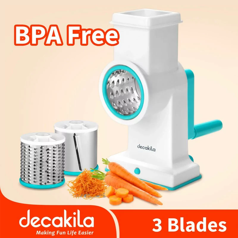 Decakila 3-Blade Rotary Drum Grater & Vegetable Slicer (Model: KMTT086W) - Image 2