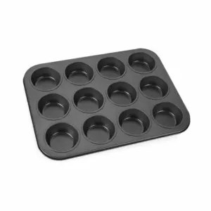 Decakila Cup Cake Tray 12 Holes 35x26.5x3 CM Steel Muffin Pans Style For Baking Non Stick - KMTT080B