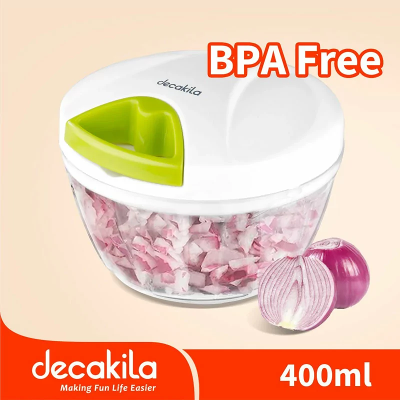 Decakila 400ml Manual Press Vegetable & Chip Chopper (Model: KMTT084W) - Image 2
