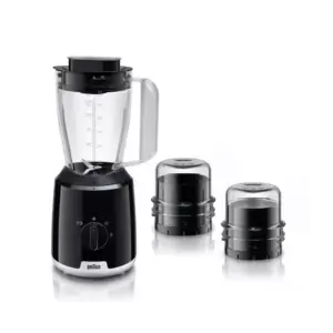 Braun Blender 1.5L Plastic Jug with Dry and Wet Grinders 600W JB101AI-JB1023BK