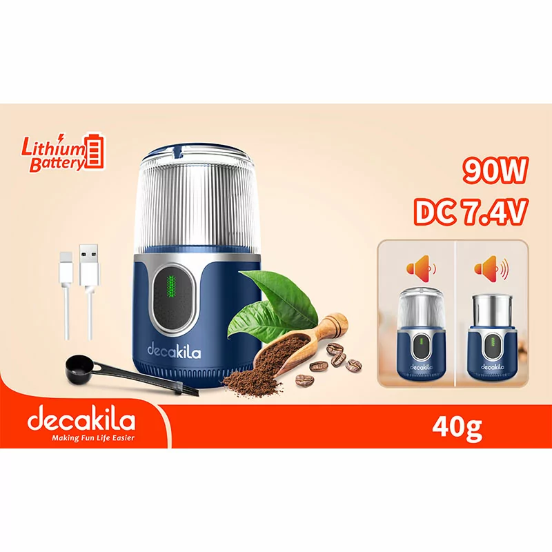 Decakila Coffee Grinder Cordless Stainless Steel Grind Blade 90W - KMCF022L - Image 2