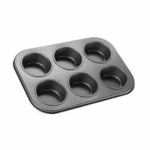 Decakila Muffin Tray 6 Holes 26.5x18.5x3 CM Cup Cake Mold Non Stick Cake Pan BPA Free - KMTT079B