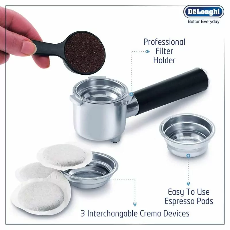 De'Longhi 15-Bar 1450W Stainless Steel Pump Espresso & Cappuccino Machine (Model: EC850.M) - Image 9