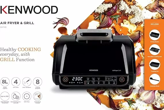 Kenwood 8-Litre 1700W Digital Smart Air Fryer & Indoor Grill (Model: GHF40.000BK) - Image 5